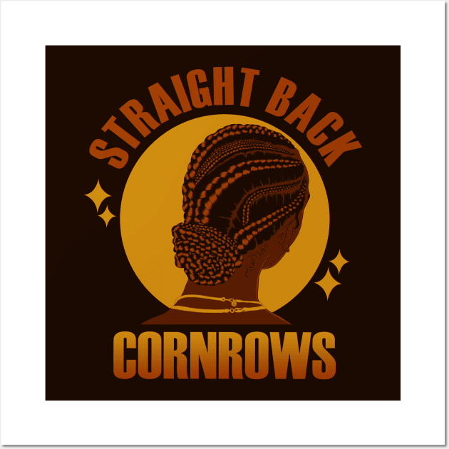 Black Girl Hairstyles- Straight Back Cornrows Wall Art by S3_Illustration